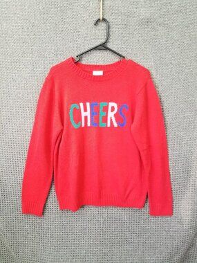 St Johns Bay Red Cheers Sweater Women's L